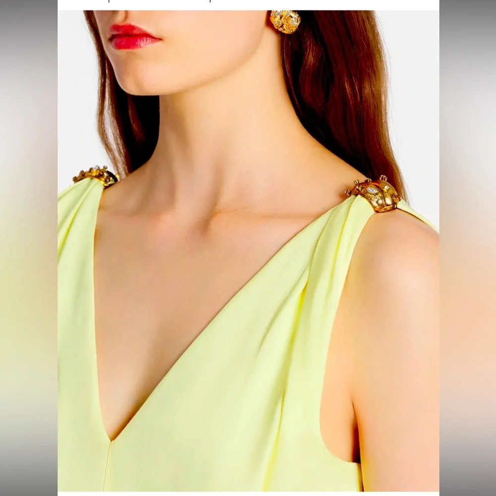 Lanvin Sleeveless B Neck Flare MIDI Dress Gown in Satin. Size 40 Fr. - Picture 4 of 10